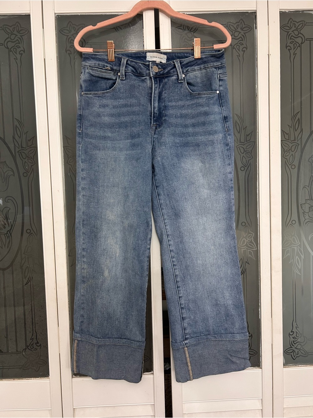 Risen cropped Cuffed Women's Jeans - Light Blue 11/30